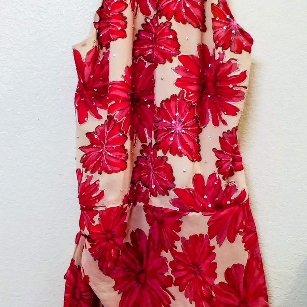Chetta B 100% Silk & Embroidered Sleeveless Blouse